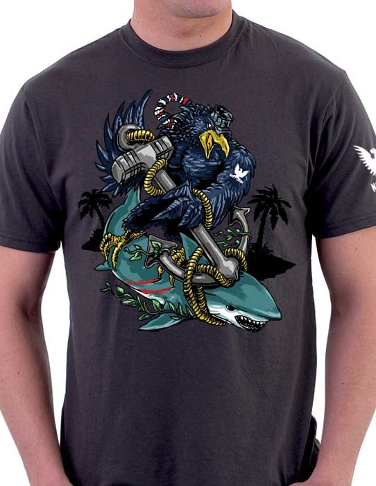US Navy Crow Shark Surfer Shirt