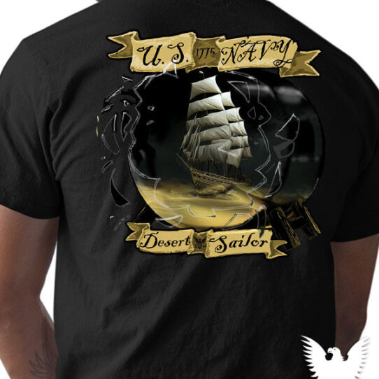 US Navy Desert Sailor 1775 Masted Warship Shirt