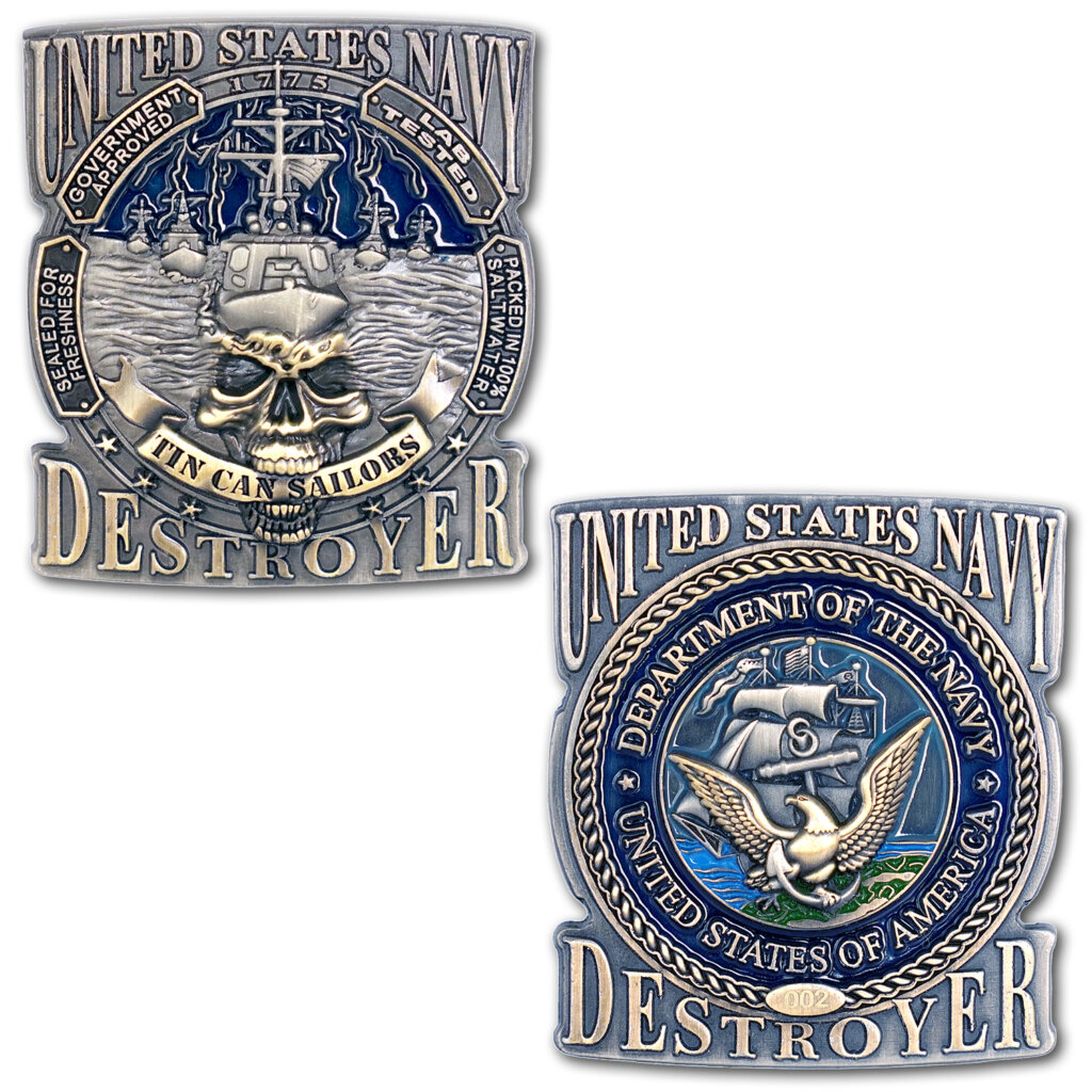 Tin Can Sailors Destroyer US Navy Challenge Coin