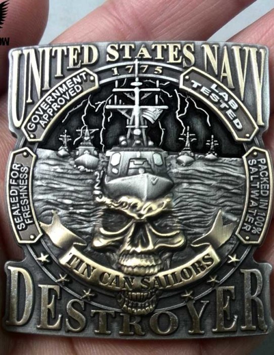 Tin Can Sailors Destroyer US Navy Challenge Coin