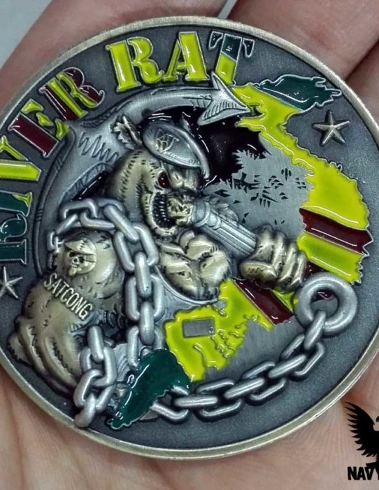 Vietnam River Rats US Navy Challenge Coin
