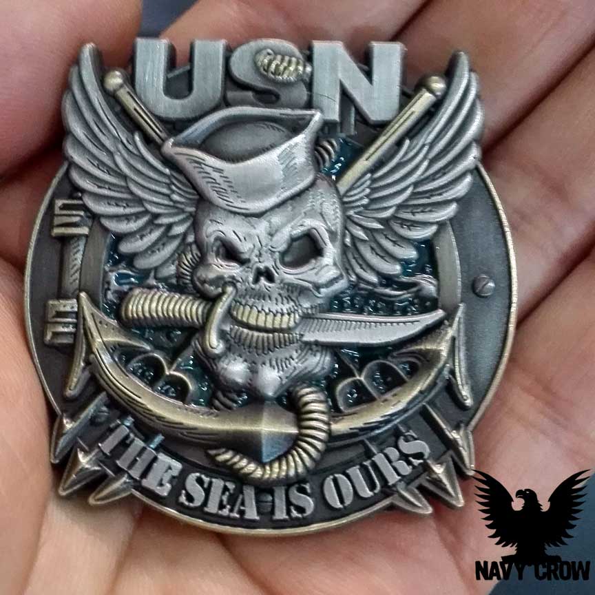 Jolly Roger The Sea Is Ours US Navy Challenge Coin