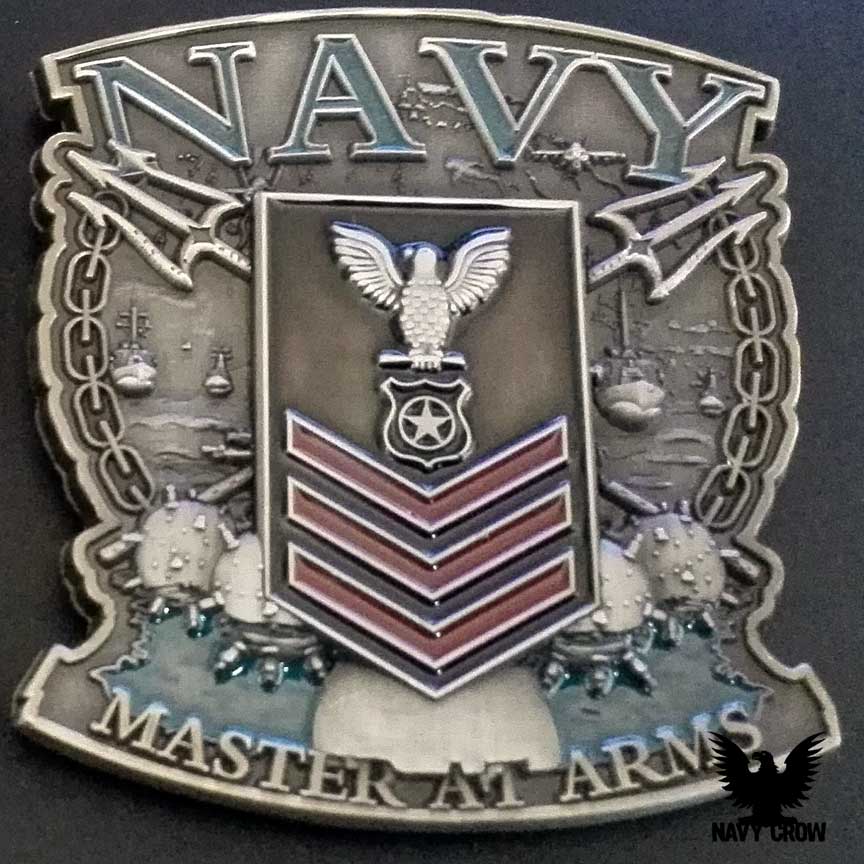 US Navy Master-At-Arms 1st Class Red Chevrons Coin | USN Coins
