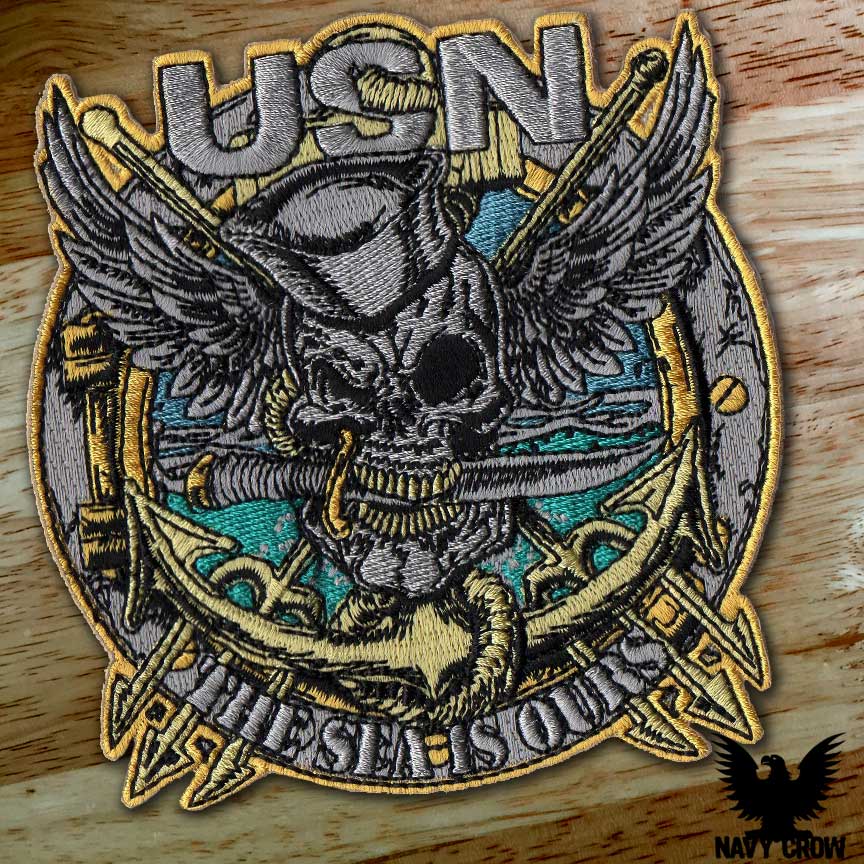 The Sea Is Ours Jolly Roger US Navy Military Patch