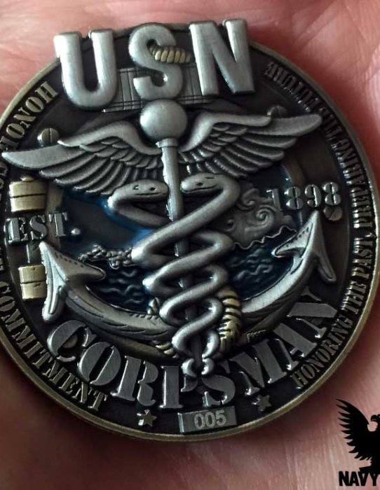 Corpsman Rate US Navy Challenge Coin