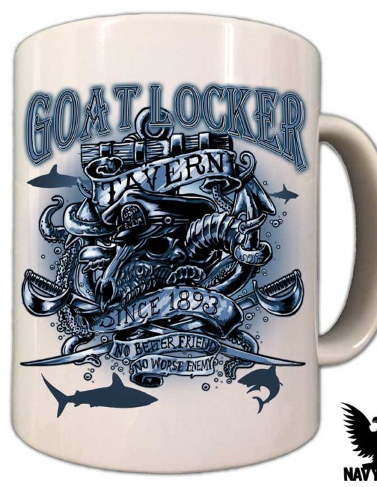 US Navy Goatlocker Tavern Since 1893 Coffee Mug