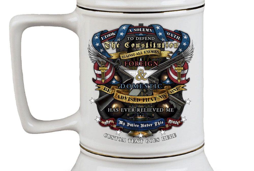 Oath To Constitution Navy Custom 28 oz Stein