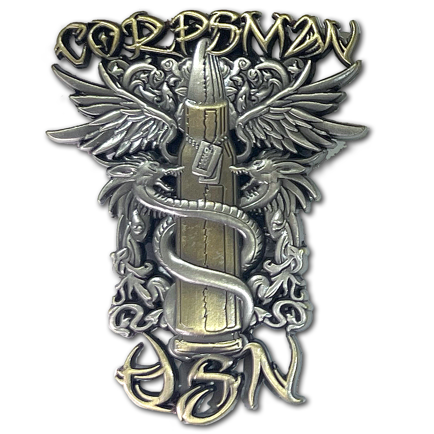 US Navy Corpsman Veteran Tribal Caduceus Flip Collectible Challenge Coin