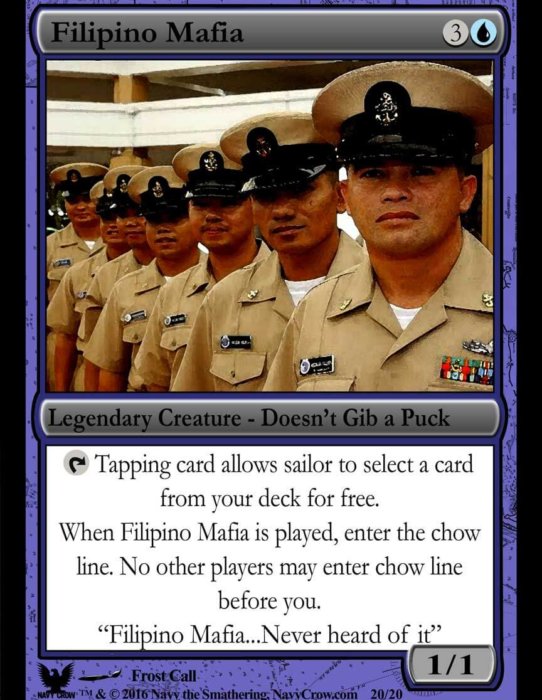 Filipino Mafia Navy The Smathering Card Decal