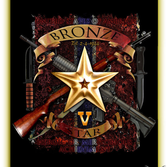 Bronze Star With Valor US Navy Military Sign