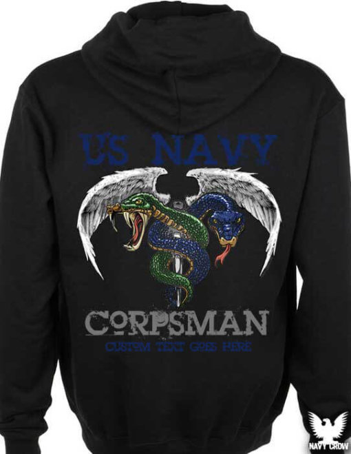 Navy Corpsman Blue Green US Navy Hoodie