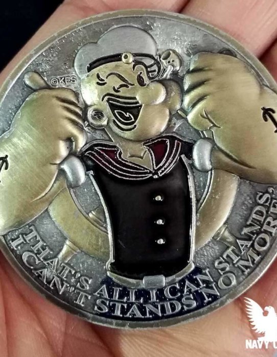 Popeye Bluto Anti-Commi Flip US Navy Challenge Coin