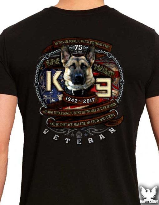 K9 Veteran 75th Anniversary US Navy Shirt