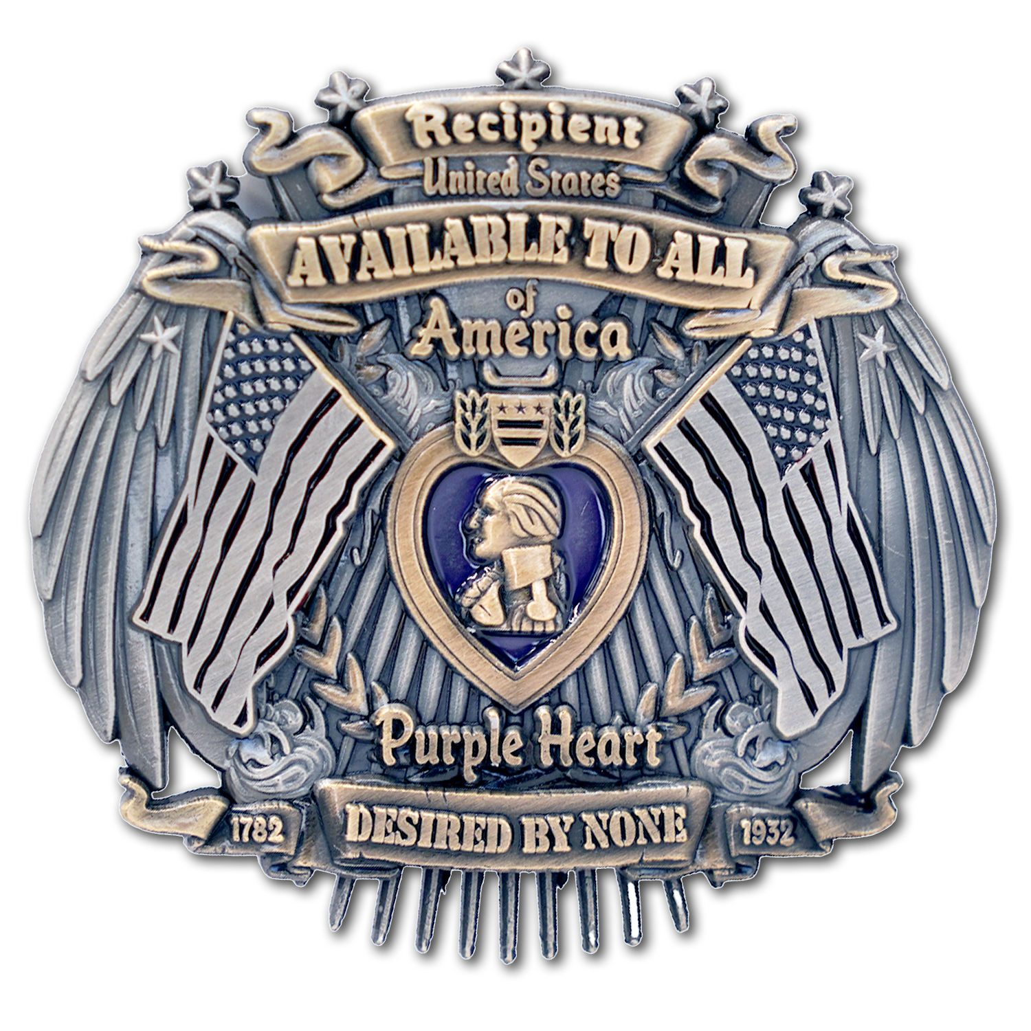 Purple Heart Available to All Desired by None US Navy Veteran Collectible Challenge Coin