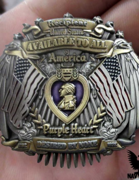 Purple Heart US Navy Challenge Coin