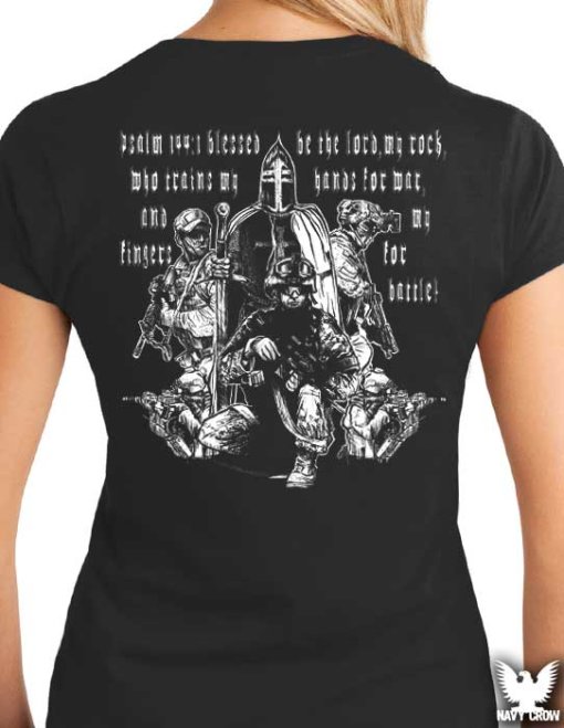 Blessed Be The Name of The Lord Psalm 14:4 US Navy Women’s Shirt