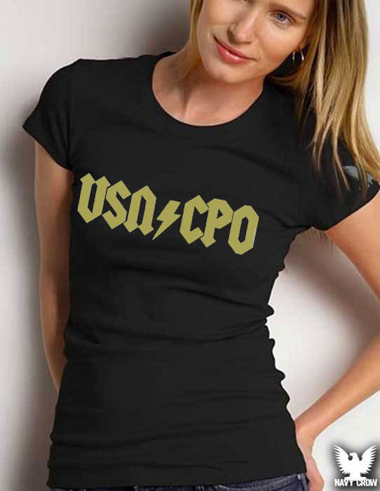 USN CPO AC DC Parody Ladies Shirt