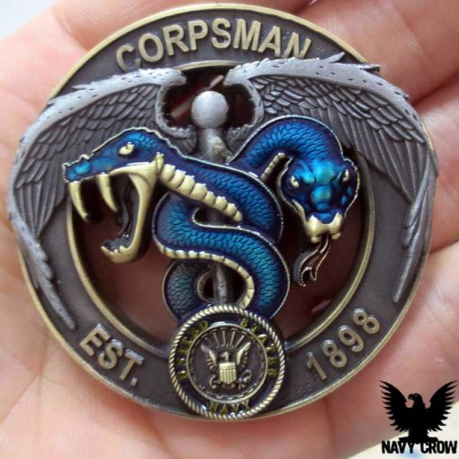 US Navy Corpsman Devil Doc Green Side Blue Side Flip Coin