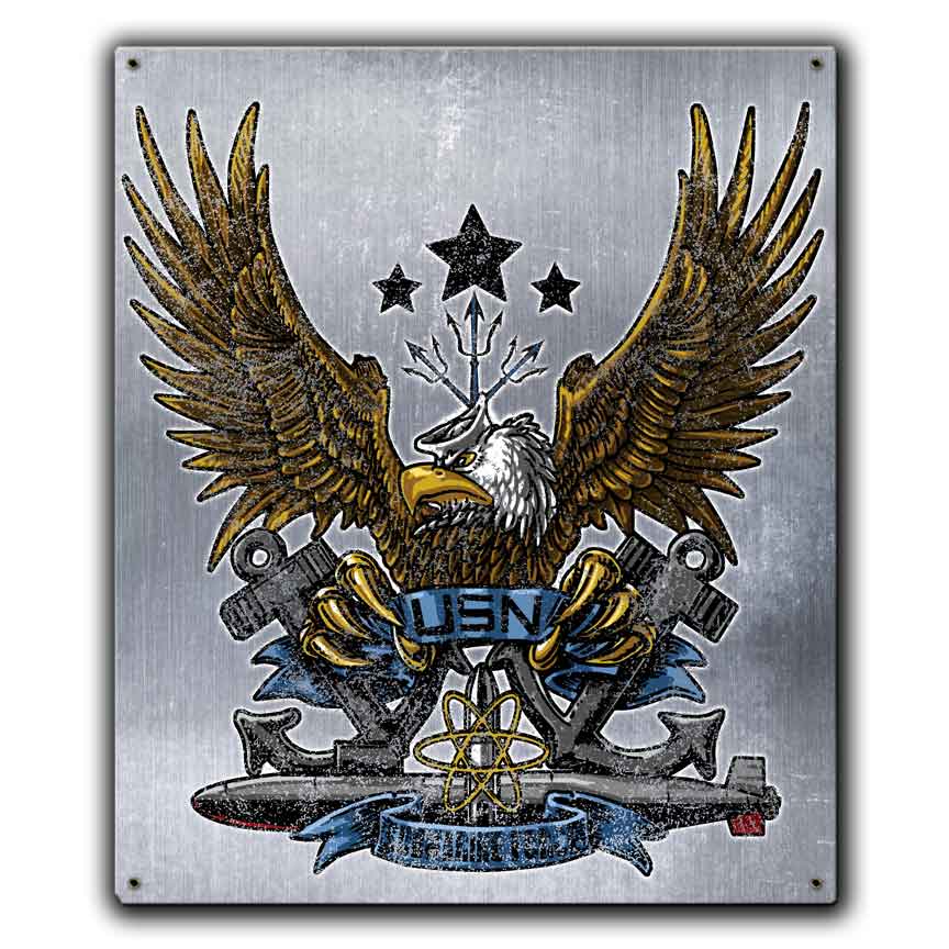 Submarine Force SSBN US Navy Veteran Custom 12 x 15 Inch Vintage Sign