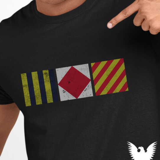 Go F@ck Yourself Navy Signal Flag Shirt