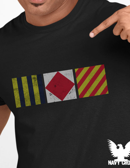 Go F@ck Yourself Navy Signal Flag Shirt