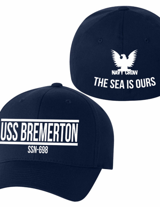 USS Bremerton SSN-698 The Sea Is Ours Ball Cap. USN Hats.