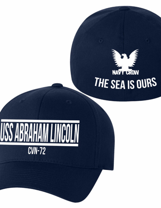 USS Abraham Lincoln CVN-72 Warship Ball Cap. US Navy Hats.