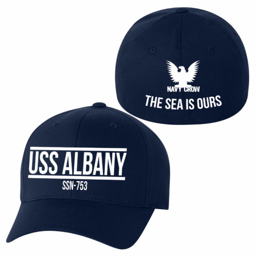 USS Albany SSN-753 Warship US Navy Ball Cap. USN Hats.