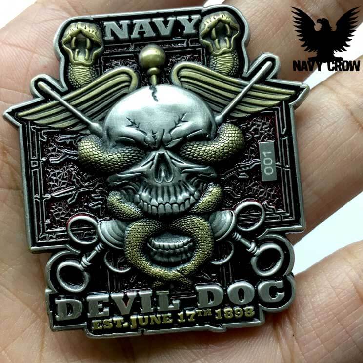 Corpsman Devil Doc US Navy Challenge Coin