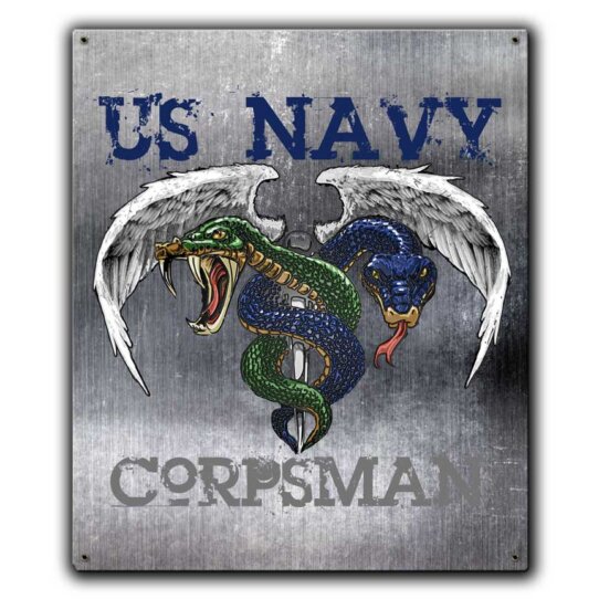 Navy Corpsman US Navy Veteran Custom 12 x 15 Inch Vintage Sign