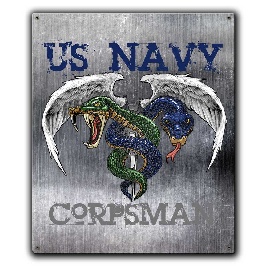 Navy Corpsman US Navy Veteran Custom 12 x 15 Inch Vintage Sign