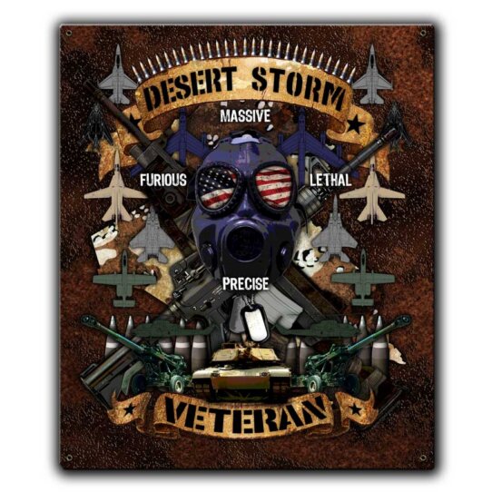Desert Storm Veteran US Navy Veteran Custom 12 x 15 Inch Vintage Sign