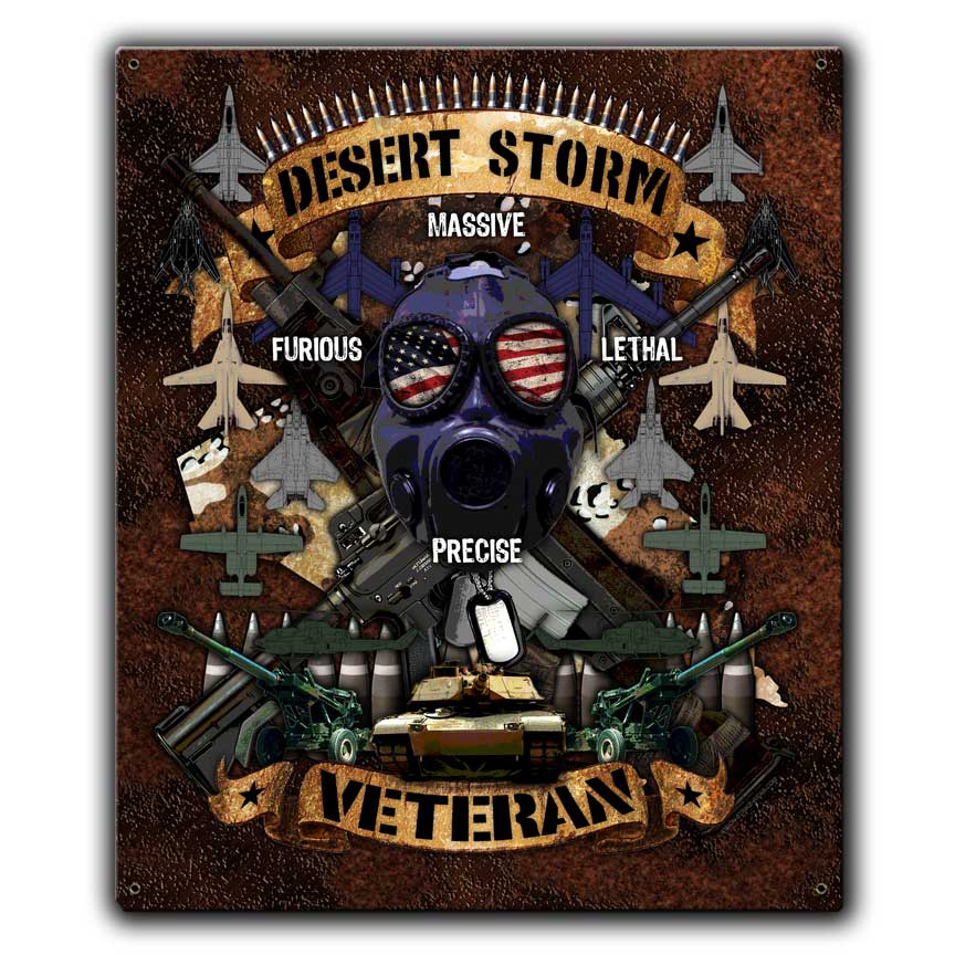 Desert Storm Veteran US Navy Veteran Custom 12 x 15 Inch Vintage Sign