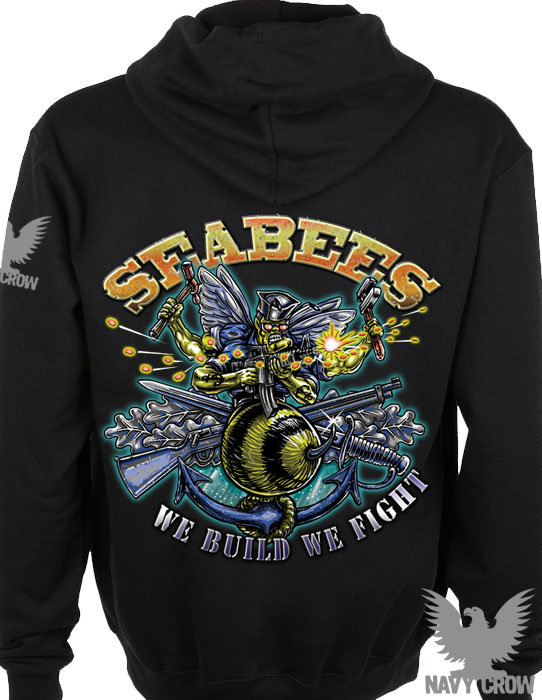 US Navy Seabees We Build We Fight Military Hoodie