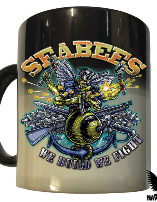 US Navy Seabees We Build We Fight Lava Coffee Mug
