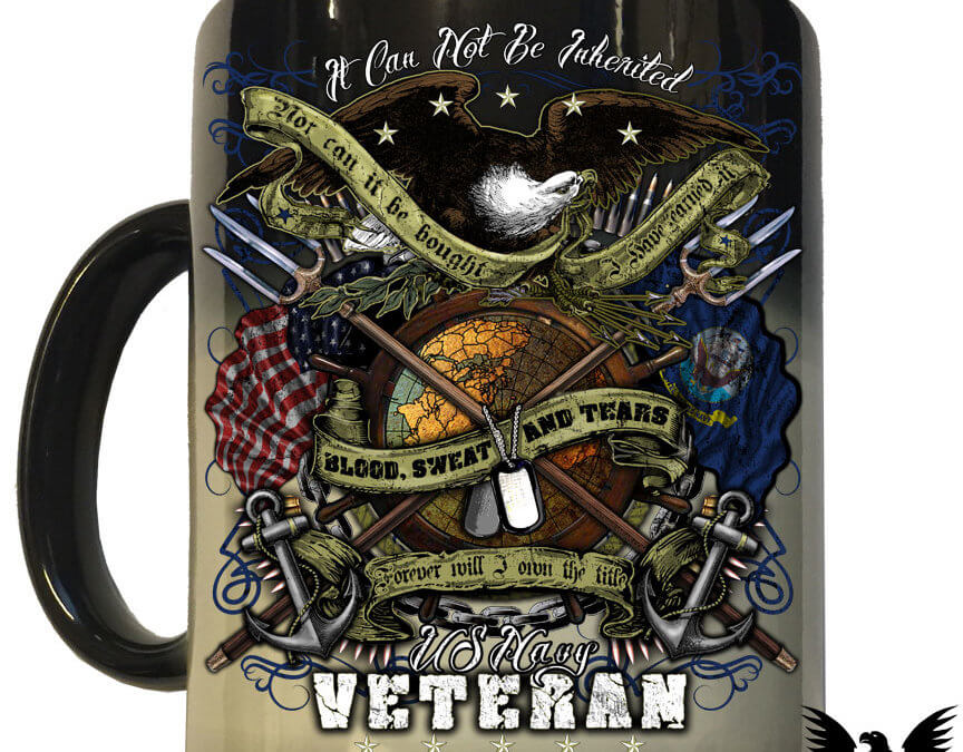 US Navy Veteran Lava Coffee Mug
