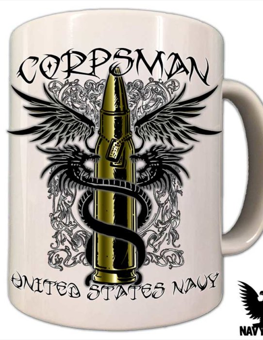 US Navy Fleet Marine Force Corpsman Coffee Mug