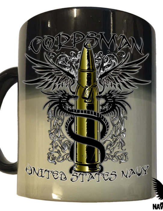 US Navy Fleet Marine Force Corpsman Lava Coffee Mug