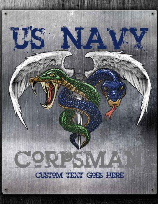 US Navy Corpsman Tin Sign