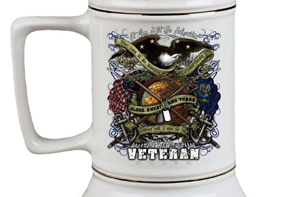 US Navy Veteran Cannot be Inherited Navy Custom 28 oz Stein
