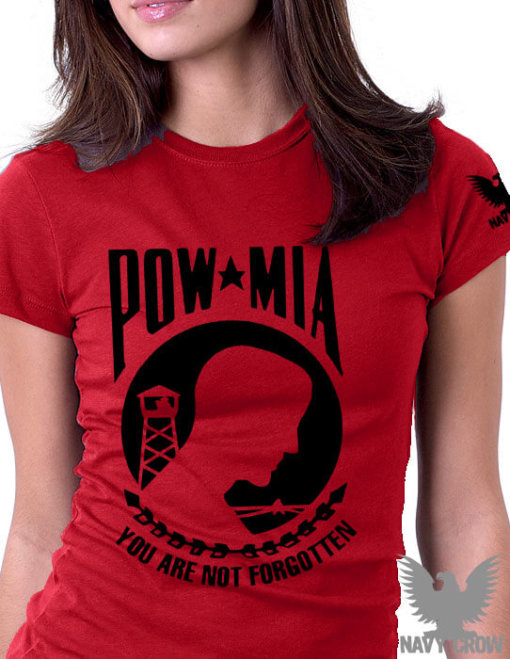 POW MIA You Are Not Forgotten Ladies Military Shirt