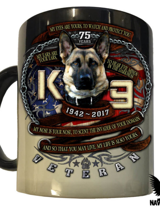 K-9 Veteran 75th Anniversary Lava Coffee Mug