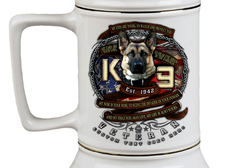 K9 Veteran Man’s Best Friend Navy Custom 28 oz Stein