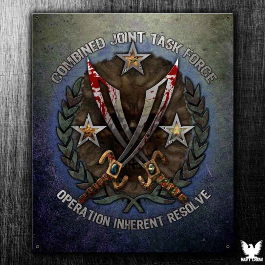 OIR Operations Inherent Resolve US Navy Sign in Vintage