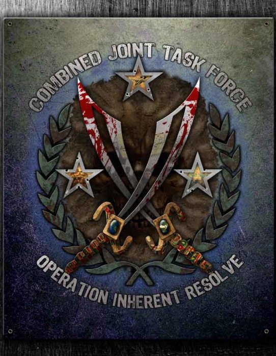 OIR Operations Inherent Resolve US Navy Sign in Vintage