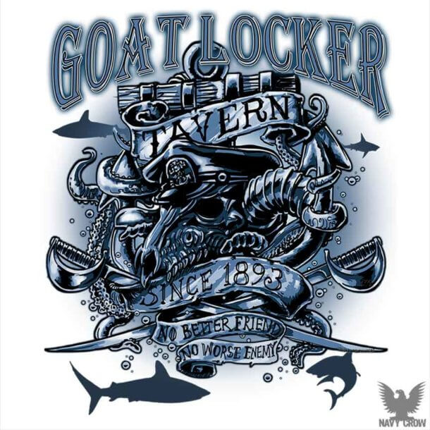 Goat Locker Tavern US Navy Sticker - Made In The USA!