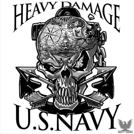 Heavy Damage US Navy Guided Missile Destroyer Sticker