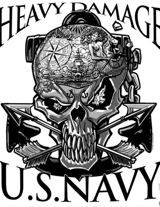 Heavy Damage US Navy Sticker