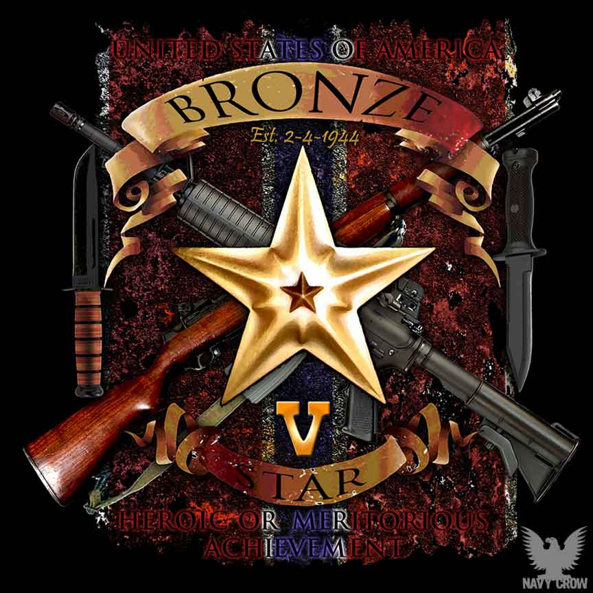 Bronze-Star-Memorial-Valor-Device Navy-Decal