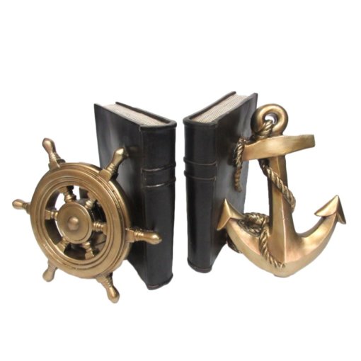 Anchor and Wheel Bookend Set
